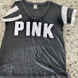 PINK v neck tunic tee